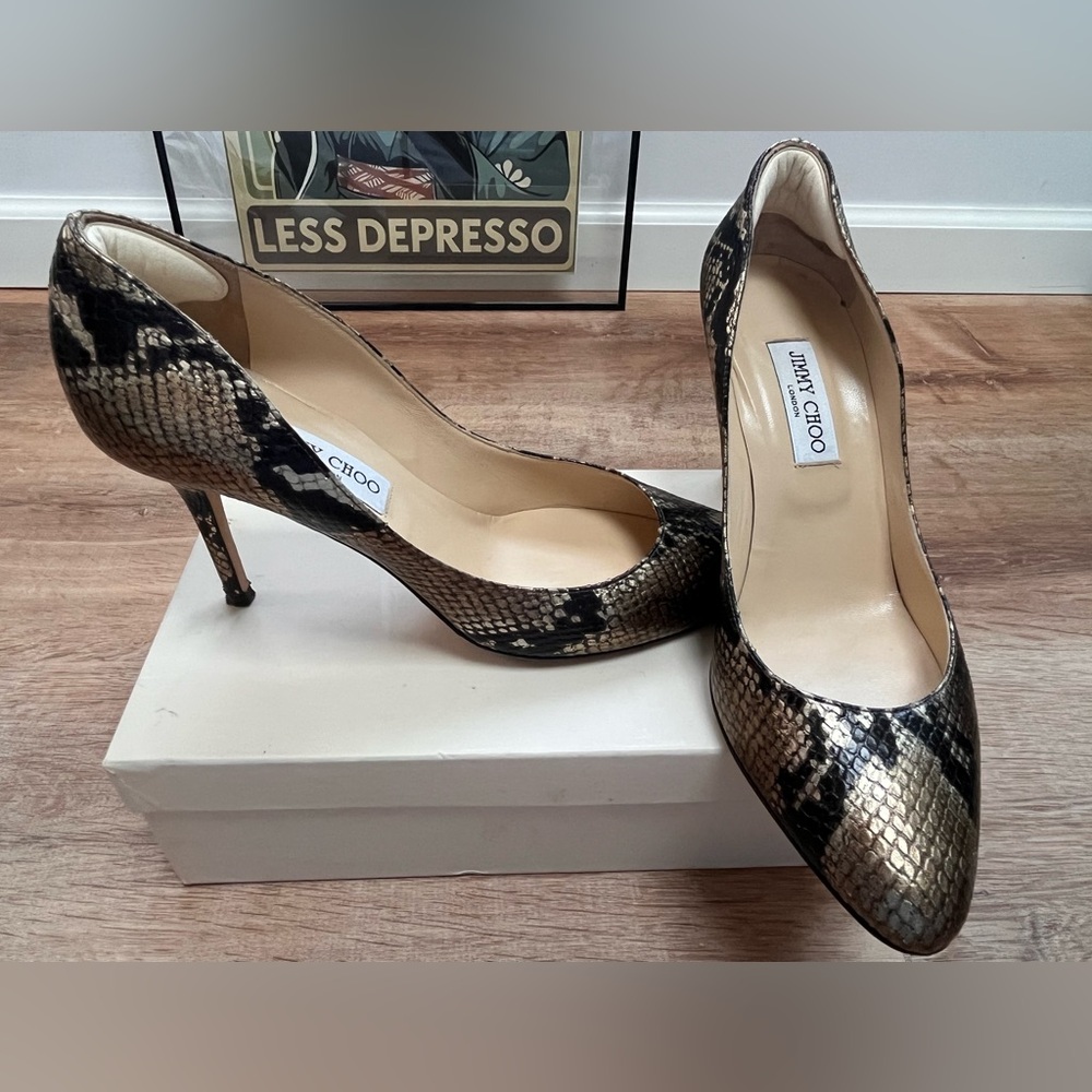 Authentic Jimmy Choo Gilbert Snakeskin Heels